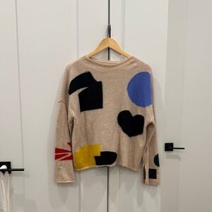 Abstract Patterned Cashmere Sweater